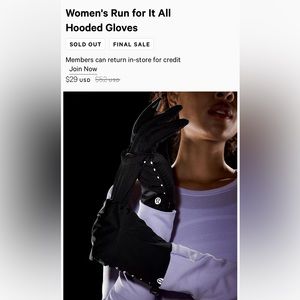 Lulu lemon thermal convertible mittens